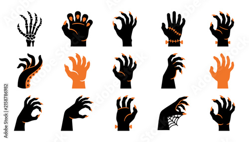 Spooky halloween hand vectors a collection of creepy and festive designs for your projects