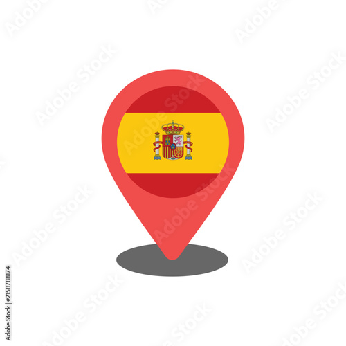 Pin location spain red map symbol suitable for travel blogs, tourism websites, or spanish culture articles and educational materials.