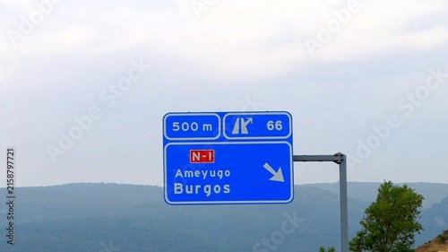 Bild auf Leinwand AP1 highway, exit 66 Burgos and Ameyugo, Spain,
August 14, 2026