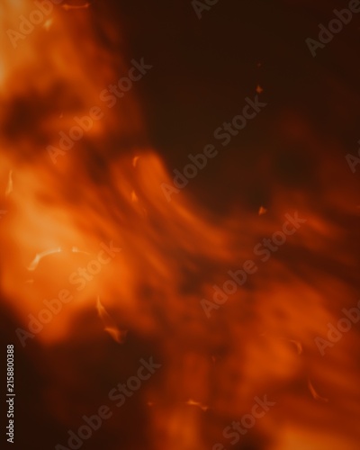 Cuadro en lienzo Abstract Orange Flames and Sparks