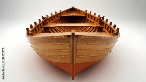 Wooden viking ship boat model for historical display