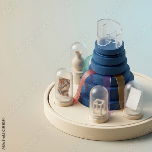 3D rendering of colorful educational structures emphasizing inclusivity and creativity in learning
