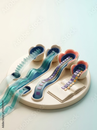 3D representation of pathways leading to an open book symbolizing inclusive education