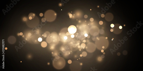 Golden dust sparkles like stars across a dark galaxy background. Glowing bokeh and warm particles add elegant festive magic. Perfect for premium artwork.
