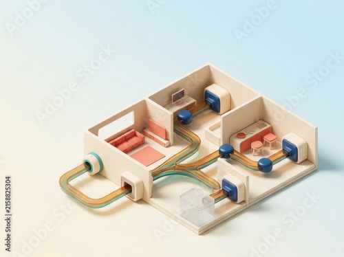 3D rendering of educational layout for global inclusive learning and collaboration