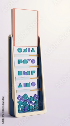3D educational toy with colorful letters and shapes promoting literacy development
