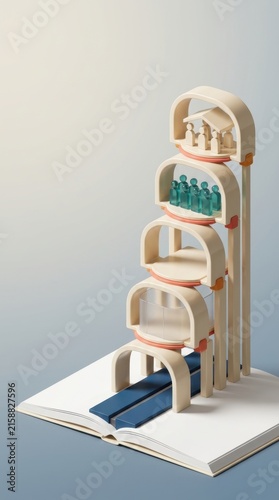3D rendering of educational concept for International Literacy Day themed inclusive learning