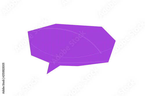 Solid purple speech bubble 3D graphic for presentations and social media