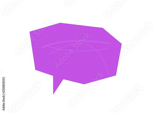 Solid purple speech bubble 3D render for communication design