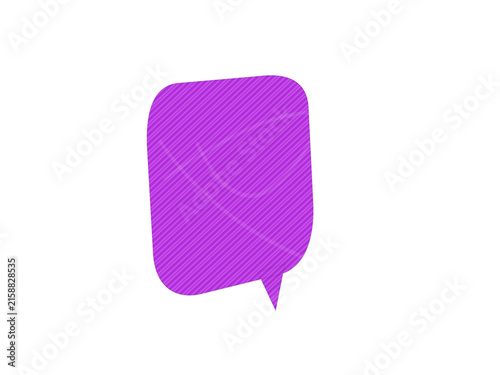Solid purple speech bubble flat illustration for social media comments