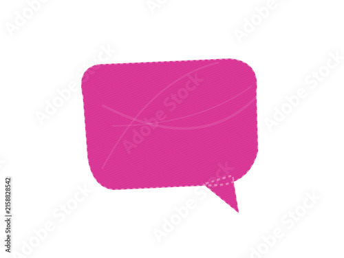 Solid pink speech bubble icon with tail for messaging and chat design