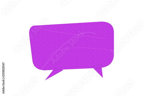 Solid purple speech bubble graphic for chat message design