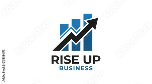 Business growth concept with a rising arrow and bar chart