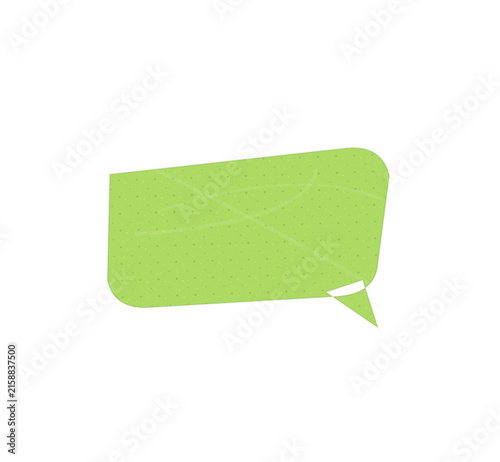 Speech bubble graphic with dotted texture for presentations and social media