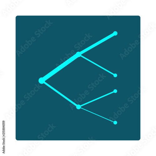 Fotografía Probability Tree Icon – branching diagram with line thickness showing outcome li
