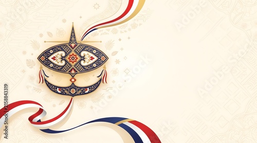 Wau bulan traditional kite background for malaysia independence day celebration with malaysian wau