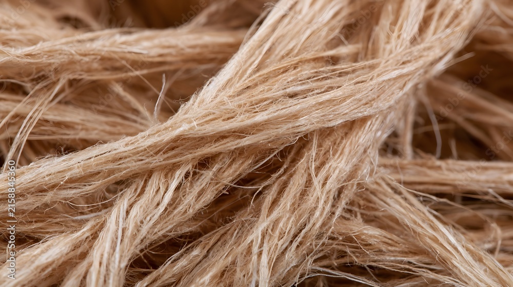 Fototapeta premium Close up of natural fiber strands showing textured organic details under warm lighting for tactile visual clarity