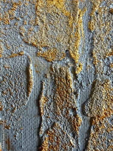 Fotografía Abstract gold and gray textured handpainted background with acrylic and impasto
