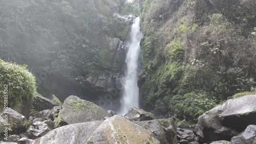 Camera Moving Forward Toward Kedung Kayang Waterfall in Central Java