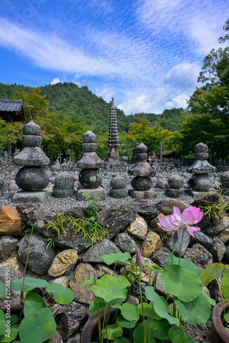 Adashino Nenbutsu-ji Temple in Kyoto, Japan, with Stone Memorial Statues for Unborn Children