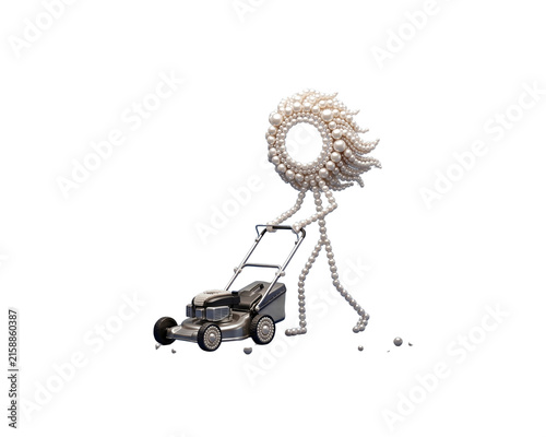 Peale 3d stickmen Render of a Baby Stroller Toy with Wheels Isolated on White Background, Child Carriage Pram Buggy Transportation Object Illustration: Stickmen with Grass Machin