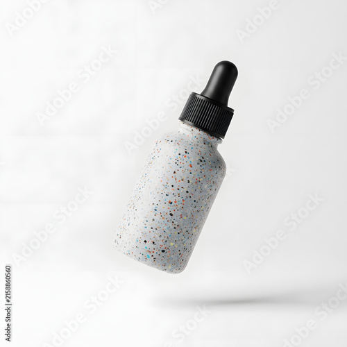 Terrazzo Speckled Dropper Bottle Mockup Floating on White