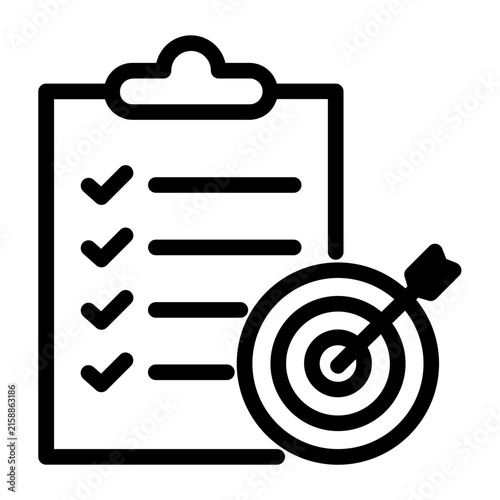 Task Checklist and Target Goal Achievement Icon