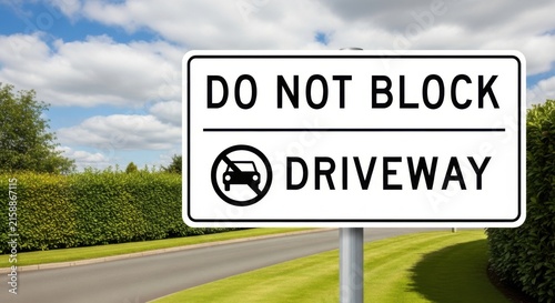 Do Not Block Driveway Sign With A Pleasant Outdoor Background