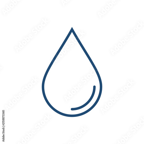 Blue water drop liquid icon.