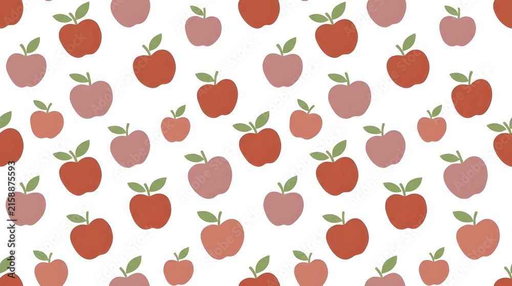 Red apple fruit seamless pattern on white background wallpaper with seamless background wallpaper illustration