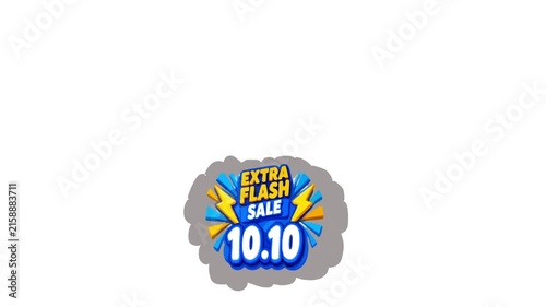 Eye-catching extra flash sale motion graphic featuring popular shopping festival discount values including 9.9, 10.10, 11.11, and 12.12. Ideal for e-commerce campaigns, online marketplaces, shopping