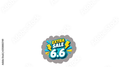 Bright extra sale promotional motion graphic featuring colorful badges with multiple discount values. Ideal for online shopping campaigns, e-commerce marketing, retail promotions, advertisement