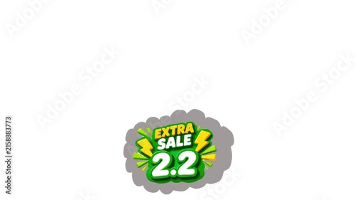 Colorful extra sale promotional motion graphic featuring bold sale badges with multiple discount values. Suitable for e-commerce websites, retail stores, online shopping campaigns, social media