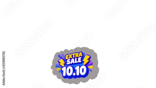 Dynamic extra sale promotional motion graphic featuring popular shopping event values 9.9, 10.10, 11.11, and 12.12. Suitable for e-commerce marketplaces, online shopping festivals, retail advertising