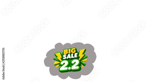 Bold big sale promotional motion graphic featuring colorful sale badges and multiple discount values. Designed for retail advertising, online stores, e-commerce campaigns, social media promotions