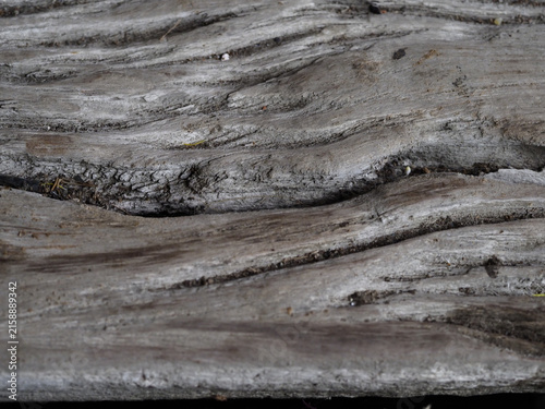 Foto Weathered wood texture with layered gray grain, cracks, and natural rough surfac