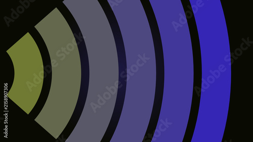 Quadro su tela Abstract wavy lines radiate outwards from a central point, displaying a spectrum