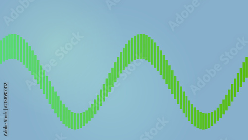 Foto Abstract green wave line gracefully arcs across a smooth blue gradient, symboliz