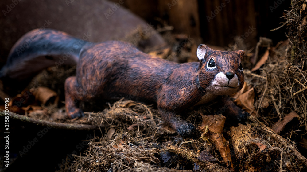 Fototapeta premium Squirrel ornament in an old shed