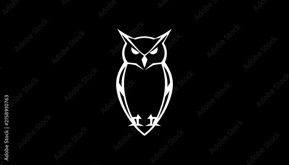 Fototapeta premium Minimalist owl logo design vector