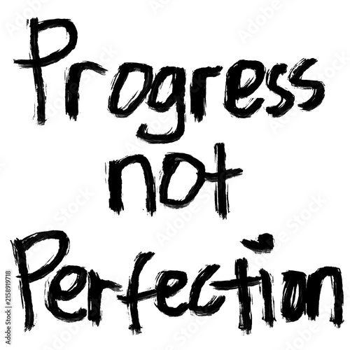 Progress Not Perfection Rough Texture Typography Quote