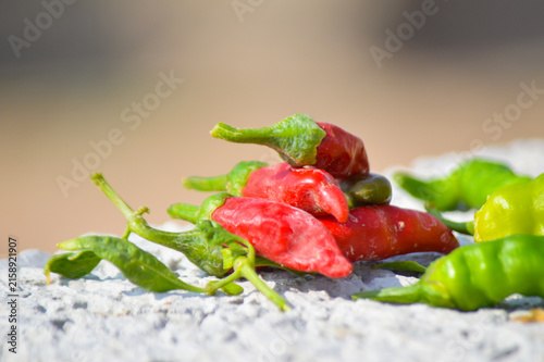 red hot chili pepper close up, raw spicy food vegetable