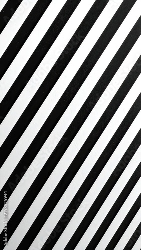 Diagonal Black and White Striped Pattern in White Frame