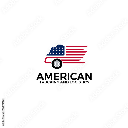 American trucking and logistics vector logo design