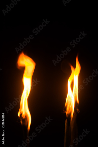 Lanna Thailand Candle lit Isolated on black blackground asia style