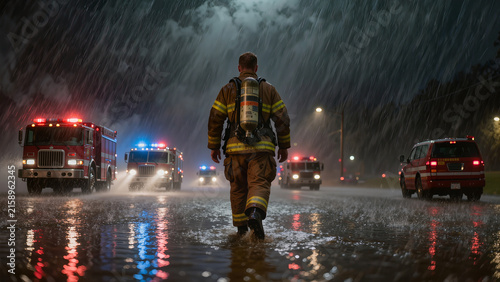 firefighters at work