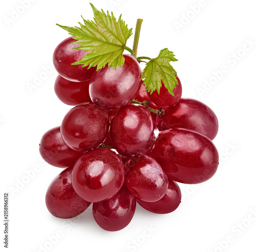 red grapes berries isolated on white background. macro. with clipping path