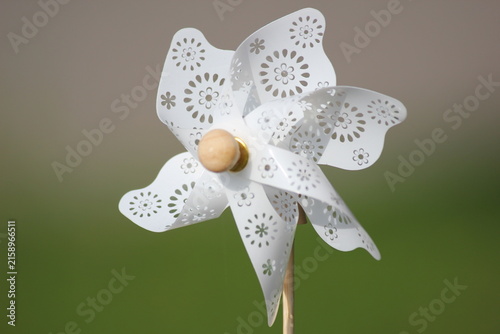 Obraz na płótnie closeup of an ornamented white pinwheel