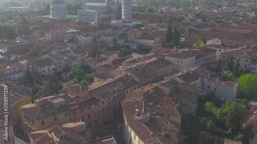 Scenic aerial perspective of Pisa old town surrounding Knights Square