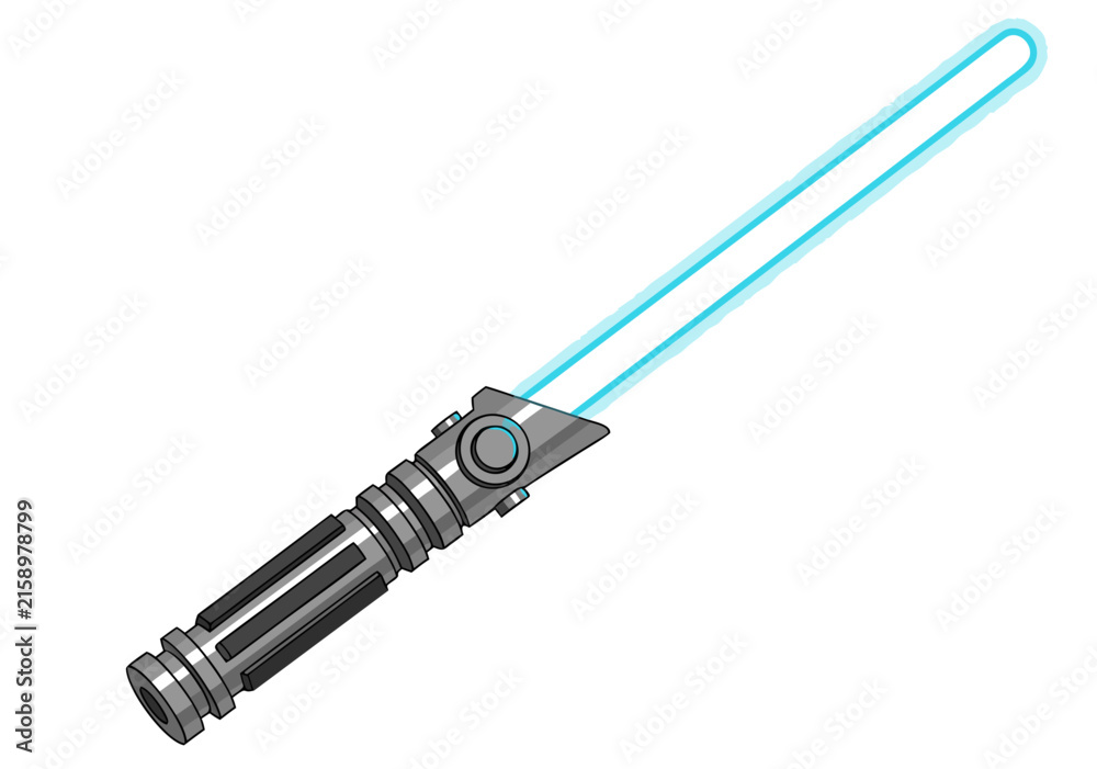 Naklejka premium A Futuristic Sci-Fi Energy Blade Weapon Isolated Against White Background Professional Digital Illustration Depicting Space Fantasy Combat Equipment